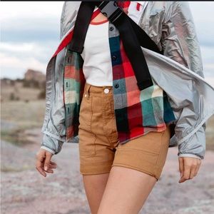 Brown canvas Topo design chore shorts